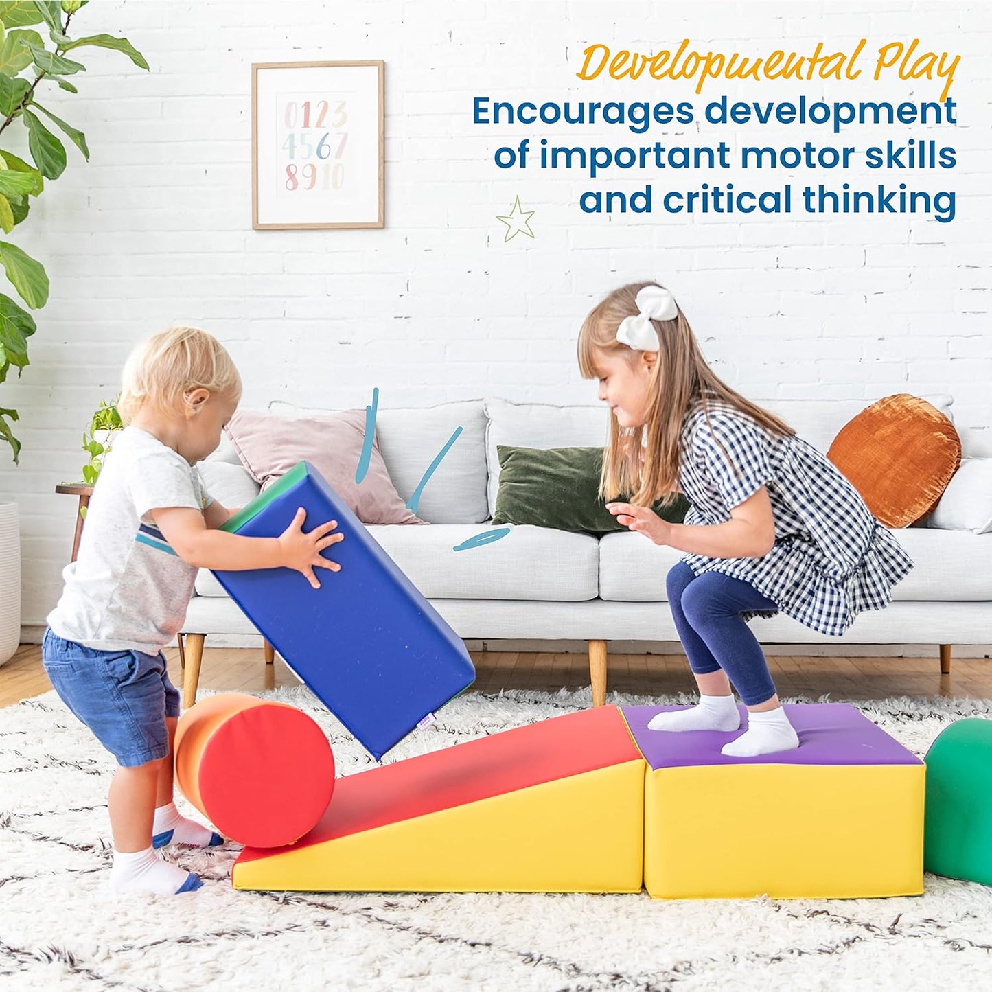 Soft Play Crawl and Climb, 5-Piece Set, Classic Colours