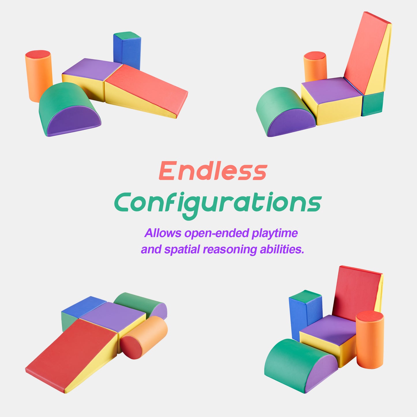 Soft Play Set, Foam Climbing Block, Open Play Configurations