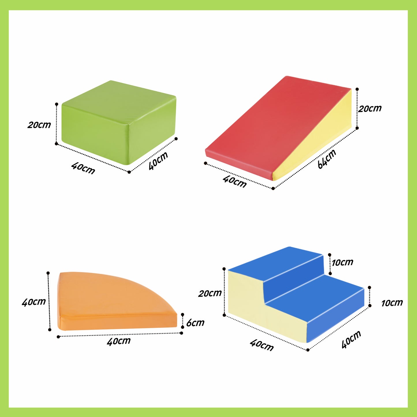 Soft Play Set, Foam Climbing Block, Product Dimensions